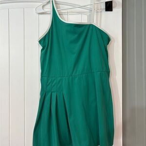All in Motion Green One-Shoulder Dress